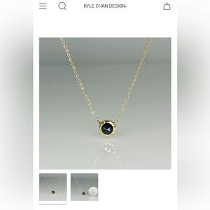 Gold Necklace with Black Stone